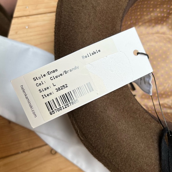 NWT Helen Kaminski Enzo Clove/Brandy Brown Felt Fur Fedora Hat - Picture 6 of 16